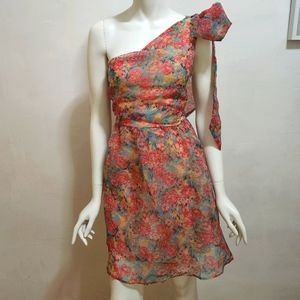 🩷CHIFFON FLORAL ONE-SHOULDER DRESS👗
